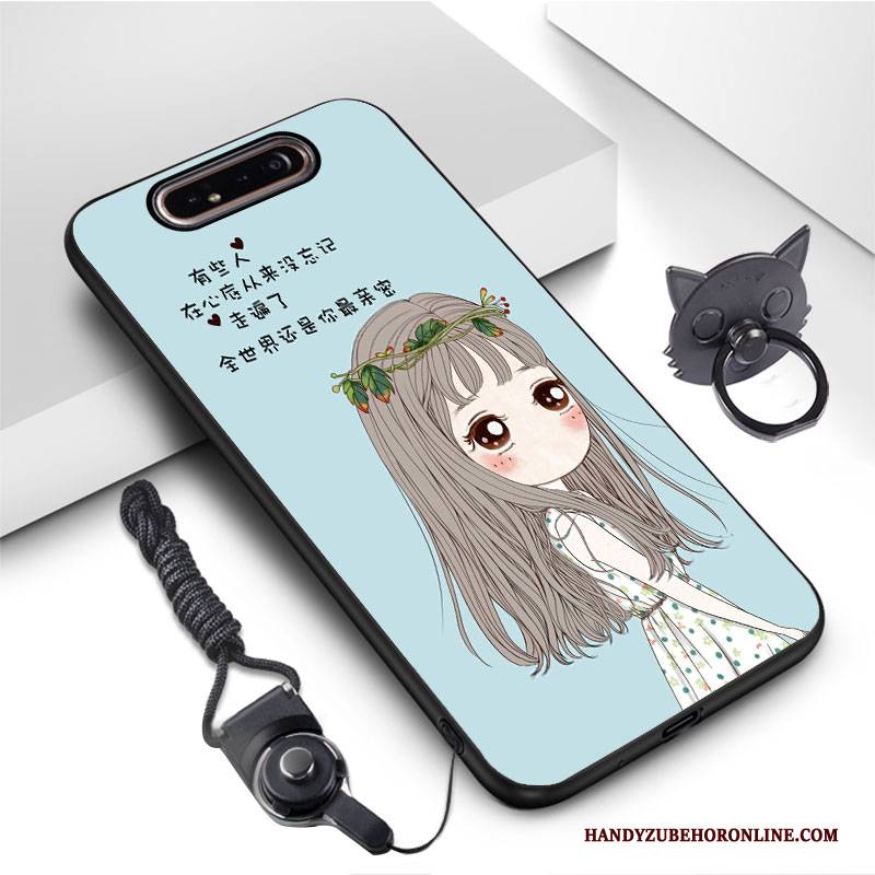 Hülle Samsung Galaxy A80 Kreativ Grün Handyhüllen, Case Samsung Galaxy A80 Schutz Trend Nubuck