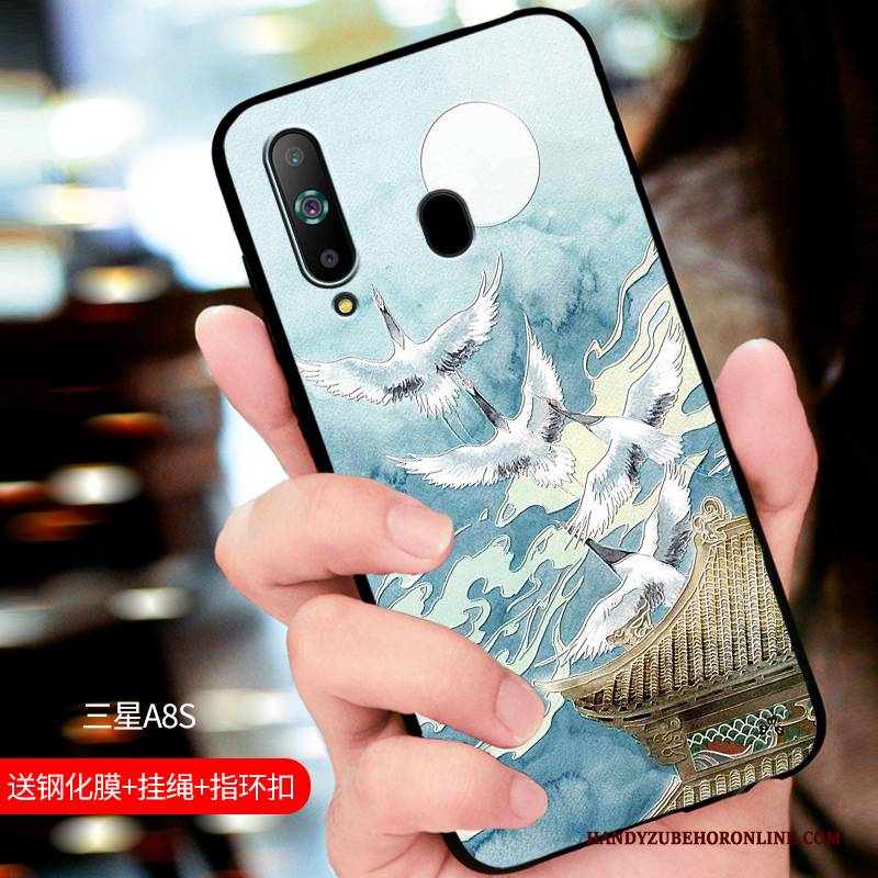 Hülle Samsung Galaxy A8s Taschen Trendmarke Persönlichkeit, Case Samsung Galaxy A8s Silikon Blau Handyhüllen