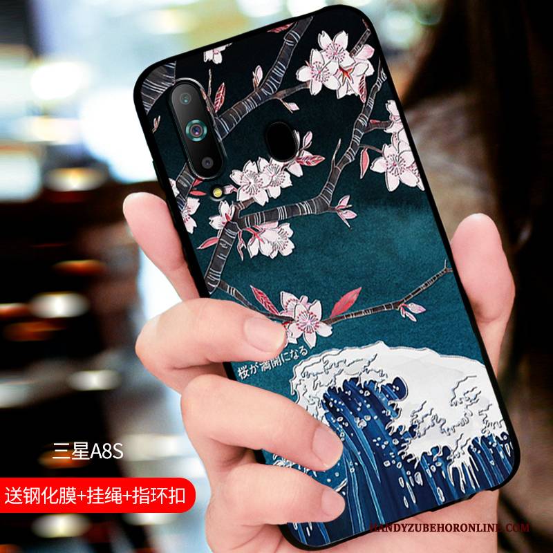 Hülle Samsung Galaxy A8s Taschen Trendmarke Persönlichkeit, Case Samsung Galaxy A8s Silikon Blau Handyhüllen