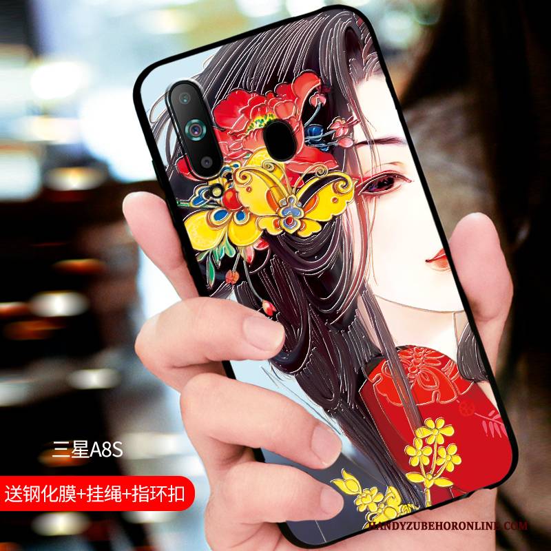 Hülle Samsung Galaxy A8s Taschen Trendmarke Persönlichkeit, Case Samsung Galaxy A8s Silikon Blau Handyhüllen