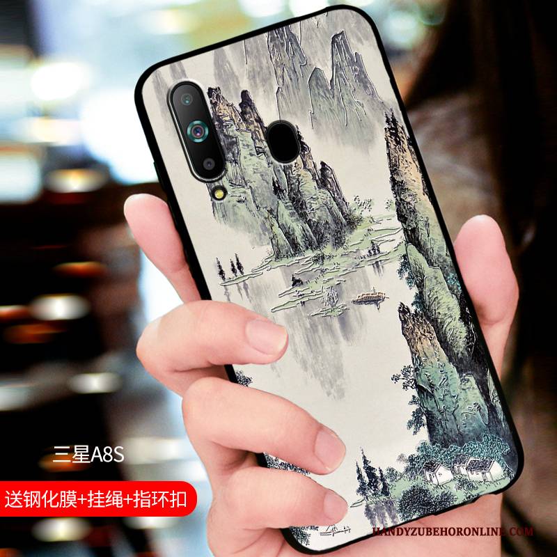 Hülle Samsung Galaxy A8s Taschen Trendmarke Persönlichkeit, Case Samsung Galaxy A8s Silikon Blau Handyhüllen