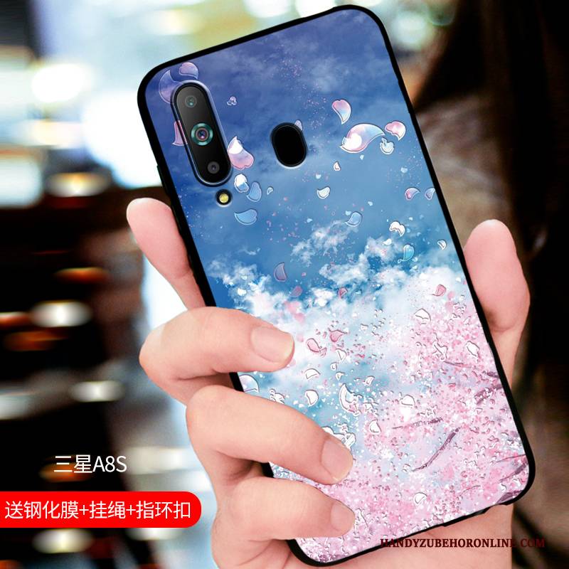Hülle Samsung Galaxy A8s Taschen Trendmarke Persönlichkeit, Case Samsung Galaxy A8s Silikon Blau Handyhüllen