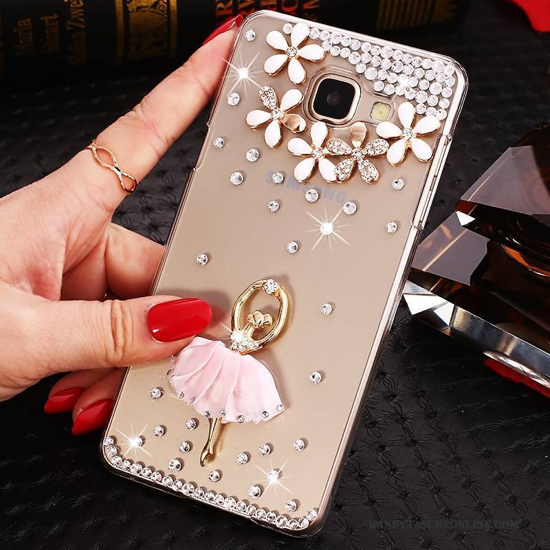 Hülle Samsung Galaxy A9 Schutz Lila Handyhüllen, Case Samsung Galaxy A9 Strass Transparent