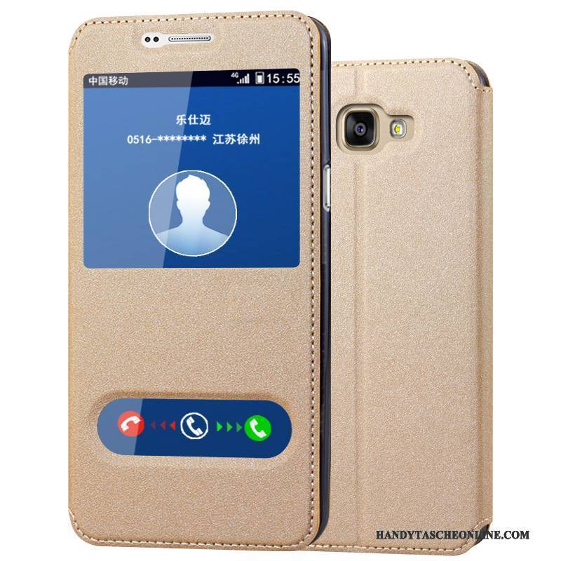 Hülle Samsung Galaxy A9 Schutz Silber Khaki, Case Samsung Galaxy A9 Lederhülle Handyhüllen Anti-sturz