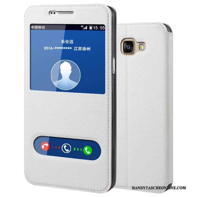 Hülle Samsung Galaxy A9 Schutz Silber Khaki, Case Samsung Galaxy A9 Lederhülle Handyhüllen Anti-sturz