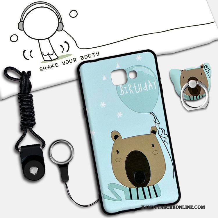 Hülle Samsung Galaxy A9 Weiche Anti-sturz Nubuck, Case Samsung Galaxy A9 Karikatur Grün Lichtfarbe