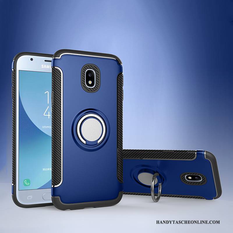 Hülle Samsung Galaxy J3 2017 Lederhülle An Bord Anti-sturz, Case Samsung Galaxy J3 2017 Halterung Magnetismus Gold