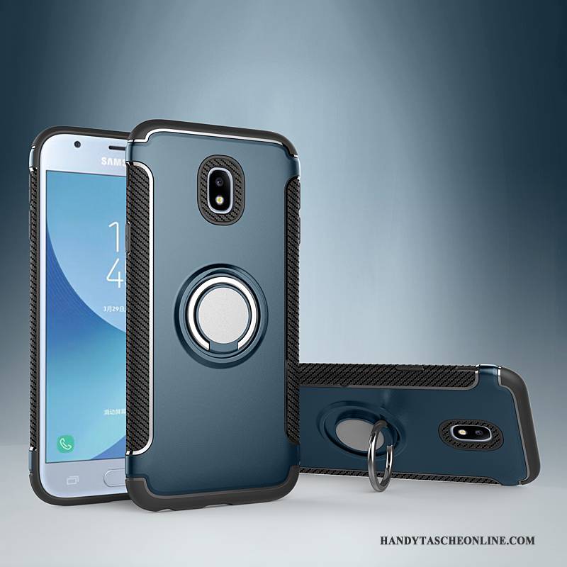 Hülle Samsung Galaxy J3 2017 Lederhülle An Bord Anti-sturz, Case Samsung Galaxy J3 2017 Halterung Magnetismus Gold