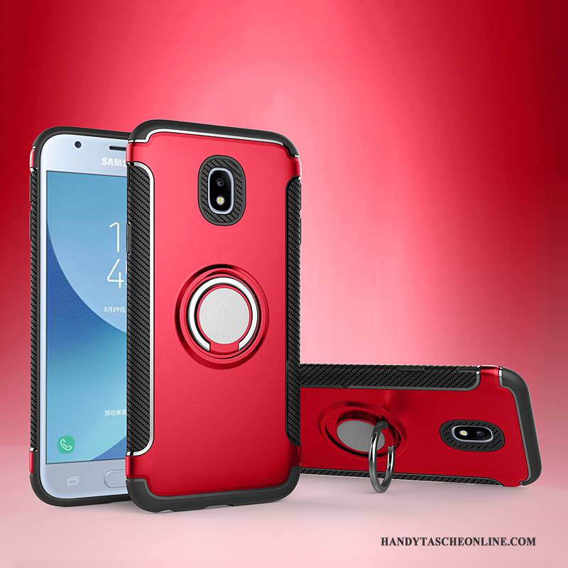 Hülle Samsung Galaxy J3 2017 Lederhülle An Bord Anti-sturz, Case Samsung Galaxy J3 2017 Halterung Magnetismus Gold