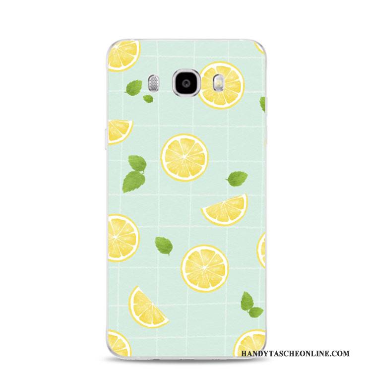 Hülle Samsung Galaxy J5 2017 Weiche Handyhüllen Zitrone, Case Samsung Galaxy J5 2017 Prägung Grün Frisch
