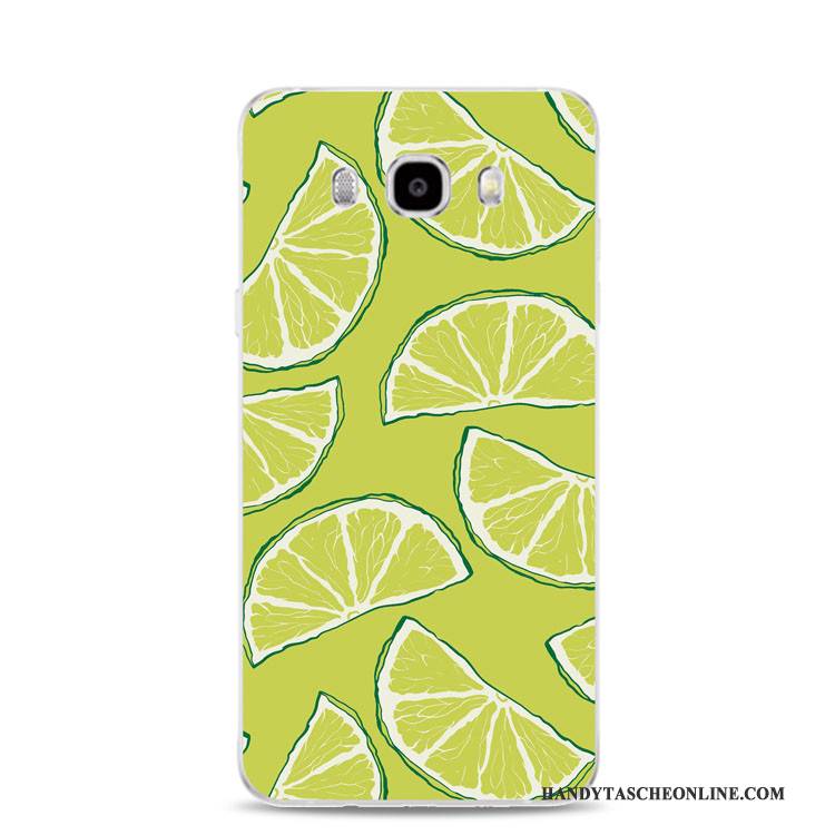 Hülle Samsung Galaxy J5 2017 Weiche Handyhüllen Zitrone, Case Samsung Galaxy J5 2017 Prägung Grün Frisch