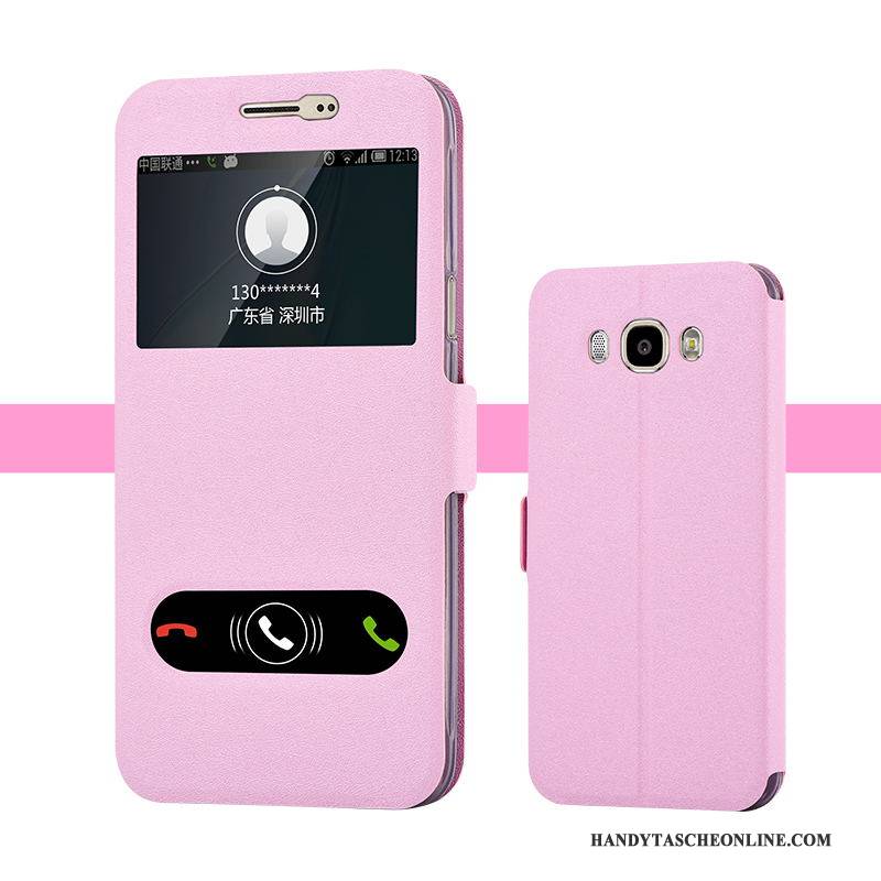 Hülle Samsung Galaxy J7 2016 Folio Handyhüllen Trend, Case Samsung Galaxy J7 2016 Lederhülle Rosa