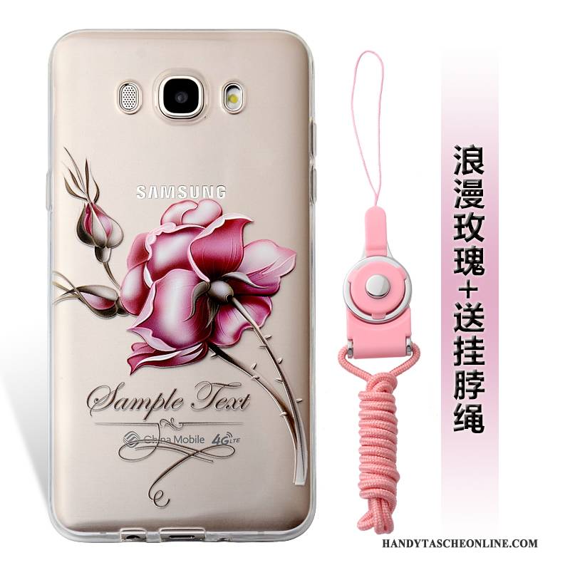 Hülle Samsung Galaxy J7 2016 Weiche Hängende Verzierungen Grün, Case Samsung Galaxy J7 2016 Prägung Handyhüllen