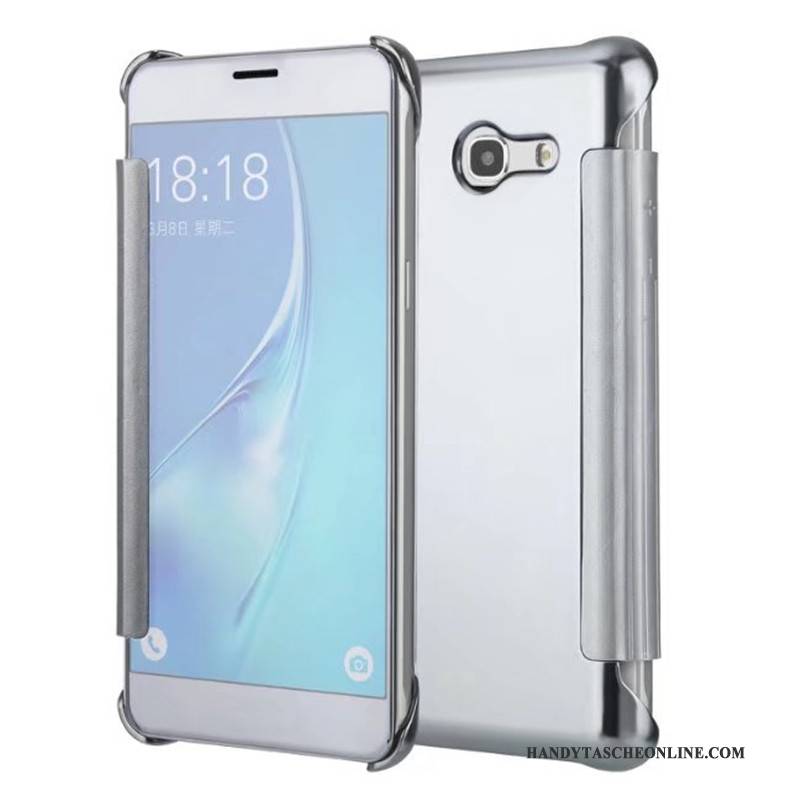 Hülle Samsung Galaxy J7 2017 Schutz Gold Anti-sturz, Case Samsung Galaxy J7 2017 Folio Spiegel Handyhüllen