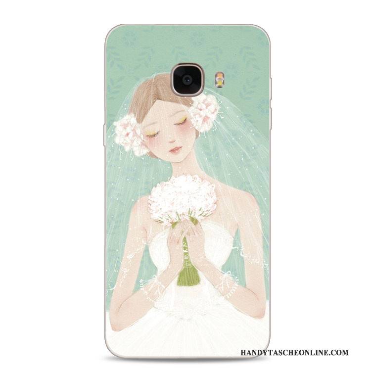 Hülle Samsung Galaxy J7 2017 Weiche Blumen Lichtfarbe, Case Samsung Galaxy J7 2017 Prägung Grün Handyhüllen