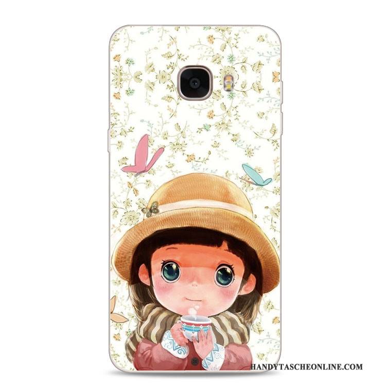 Hülle Samsung Galaxy J7 2017 Weiche Blumen Lichtfarbe, Case Samsung Galaxy J7 2017 Prägung Grün Handyhüllen