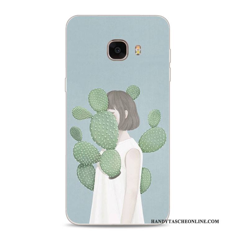 Hülle Samsung Galaxy J7 2017 Weiche Blumen Lichtfarbe, Case Samsung Galaxy J7 2017 Prägung Grün Handyhüllen