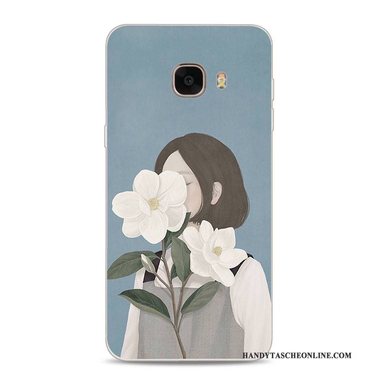 Hülle Samsung Galaxy J7 2017 Weiche Blumen Lichtfarbe, Case Samsung Galaxy J7 2017 Prägung Grün Handyhüllen