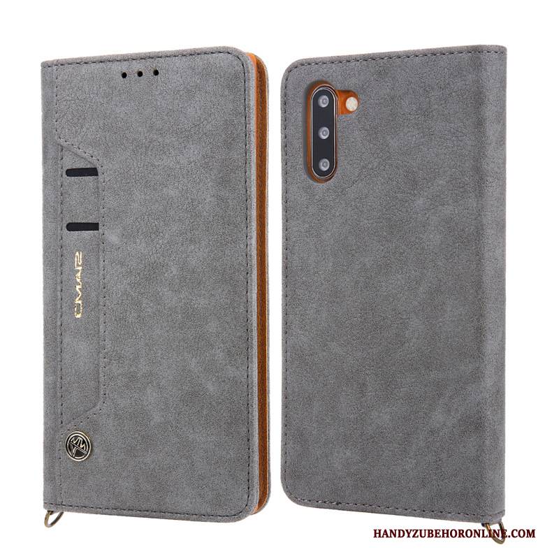 Hülle Samsung Galaxy Note 10 Lederhülle Blau Handyhüllen, Case Samsung Galaxy Note 10 Schutz