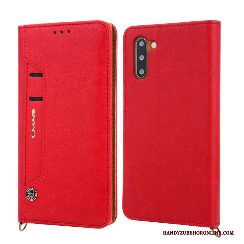 Hülle Samsung Galaxy Note 10 Lederhülle Blau Handyhüllen, Case Samsung Galaxy Note 10 Schutz