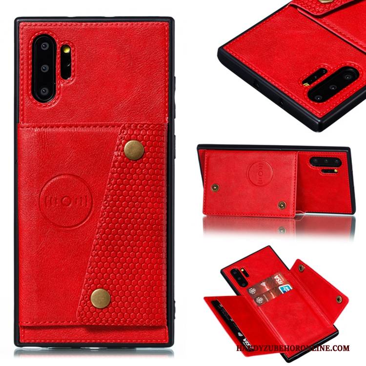 Hülle Samsung Galaxy Note 10+ Weiche Karte Handyhüllen, Case Samsung Galaxy Note 10+ Grau Magnetismus