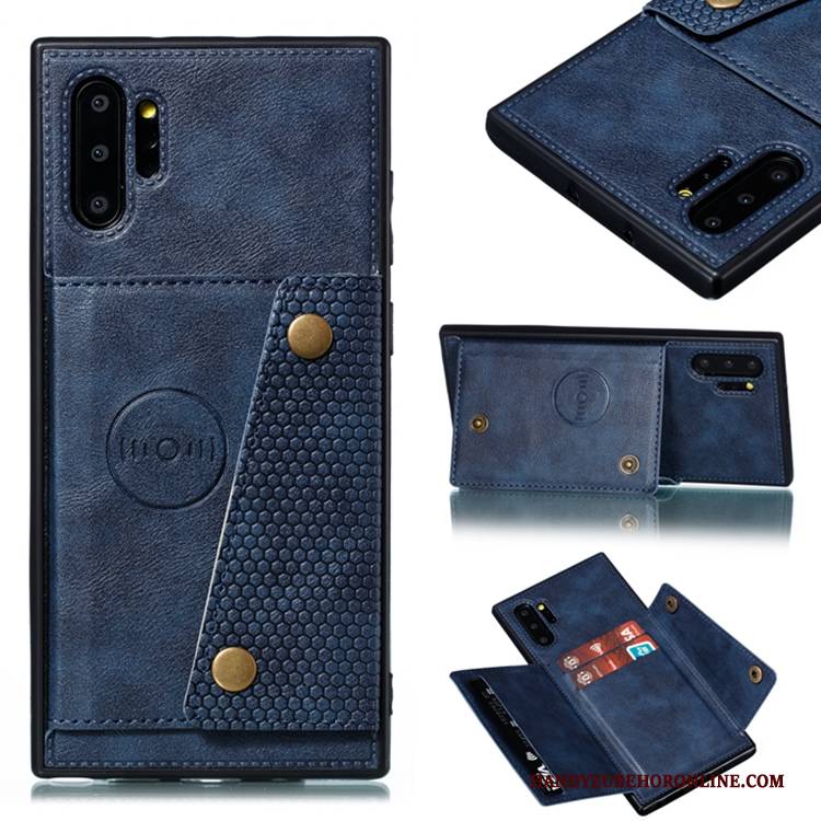 Hülle Samsung Galaxy Note 10+ Weiche Karte Handyhüllen, Case Samsung Galaxy Note 10+ Grau Magnetismus