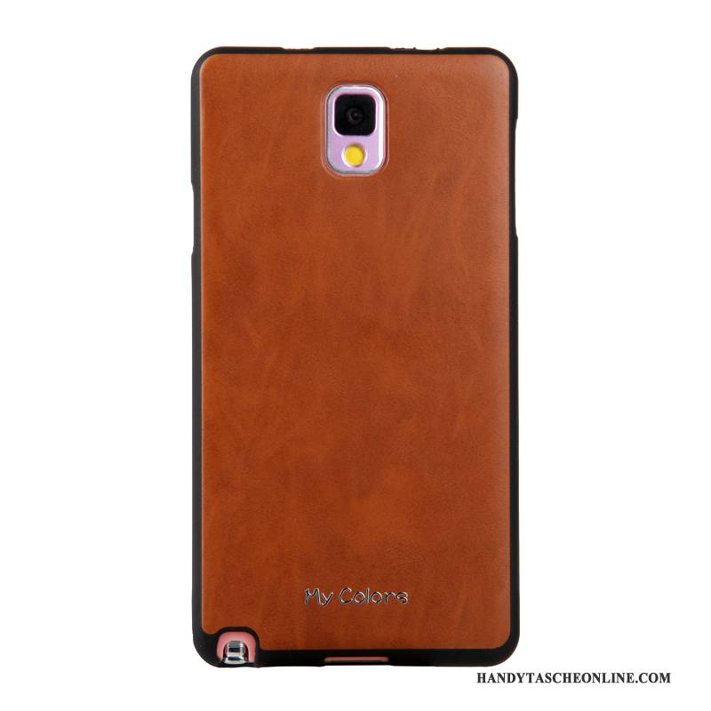 Hülle Samsung Galaxy Note 3 Lederhülle Business Khaki, Case Samsung Galaxy Note 3 Weiche Handyhüllen