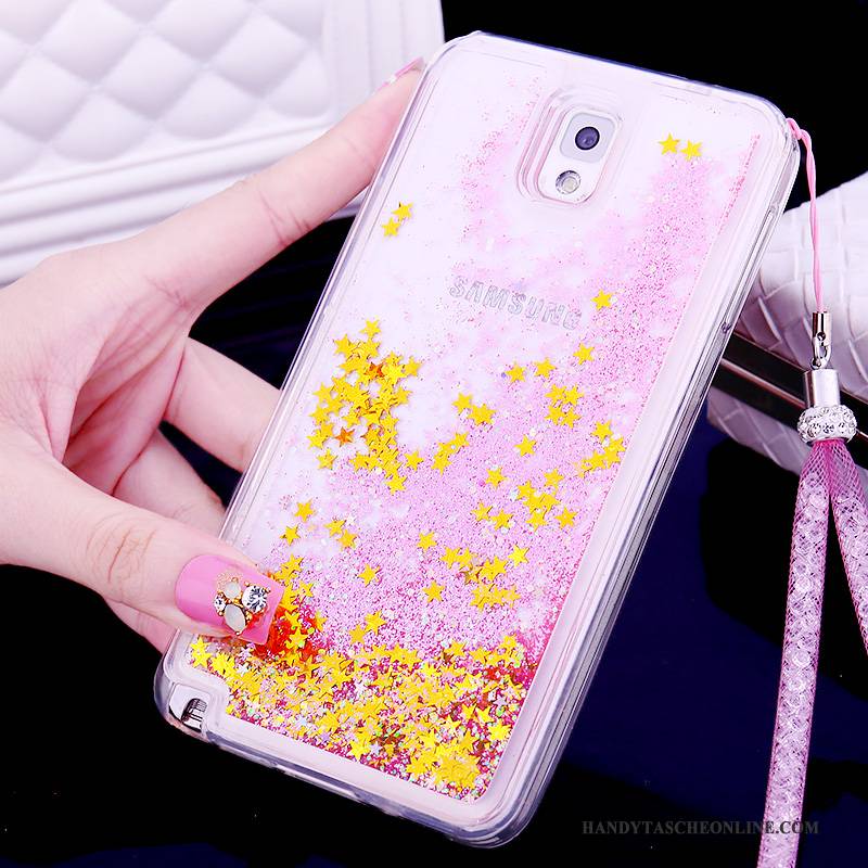 Hülle Samsung Galaxy Note 3 Silikon Treibsand Nette, Case Samsung Galaxy Note 3 Schutz Lila Hängende Verzierungen