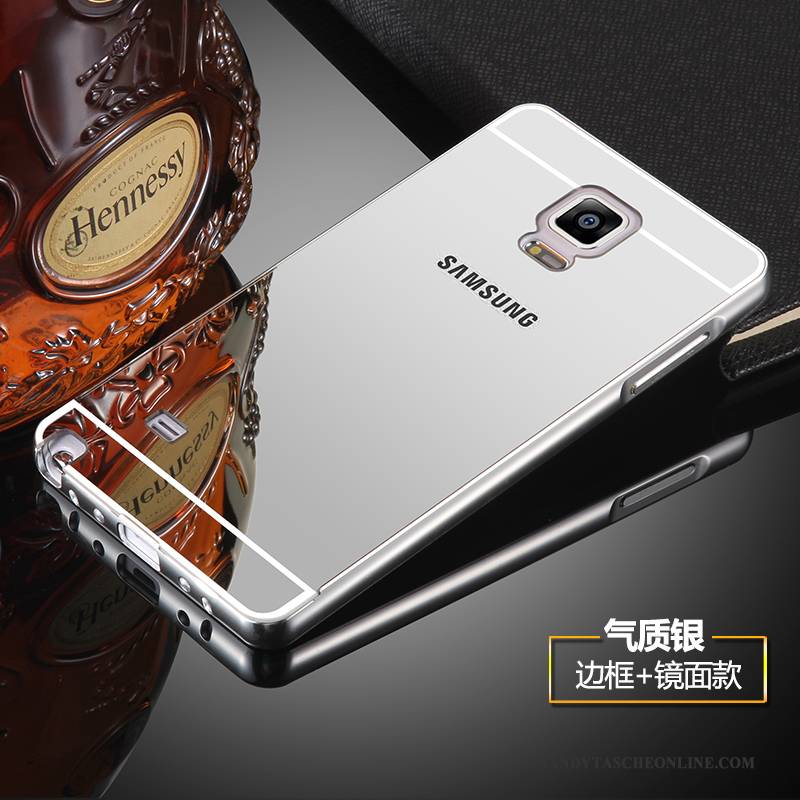 Hülle Samsung Galaxy Note 4 Metall Handyhüllen Anti-sturz, Case Samsung Galaxy Note 4 Schutz Spiegel Silber