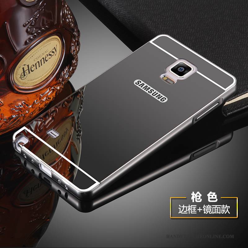 Hülle Samsung Galaxy Note 4 Metall Handyhüllen Anti-sturz, Case Samsung Galaxy Note 4 Schutz Spiegel Silber