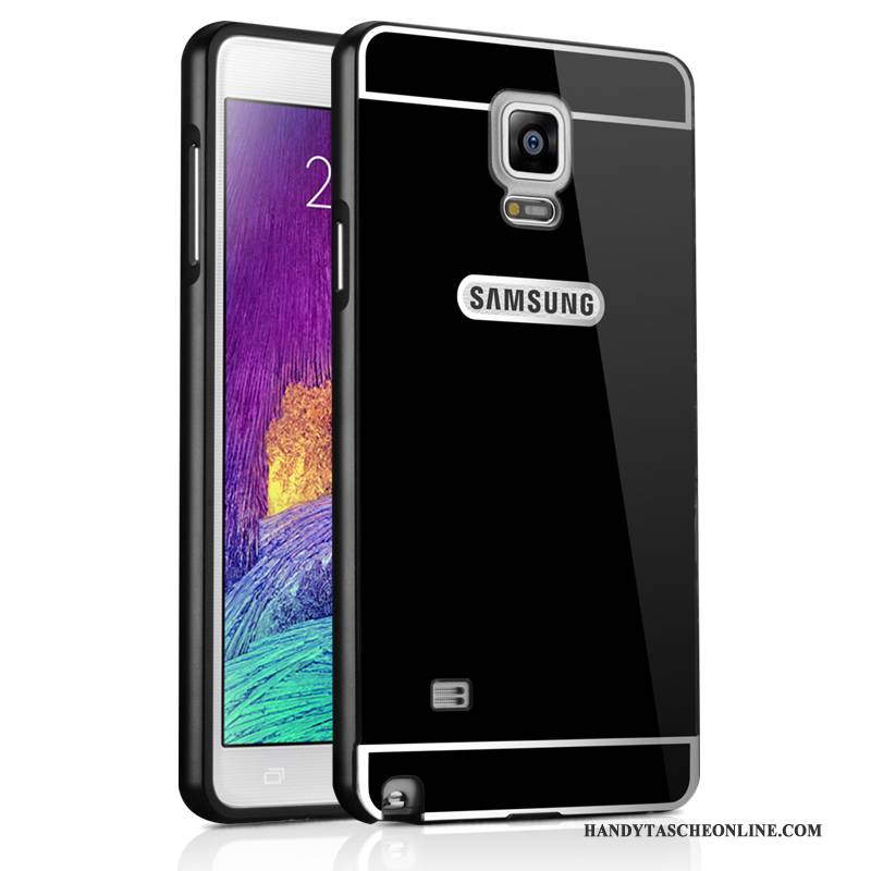 Hülle Samsung Galaxy Note 4 Metall Handyhüllen Anti-sturz, Case Samsung Galaxy Note 4 Schutz Spiegel Silber