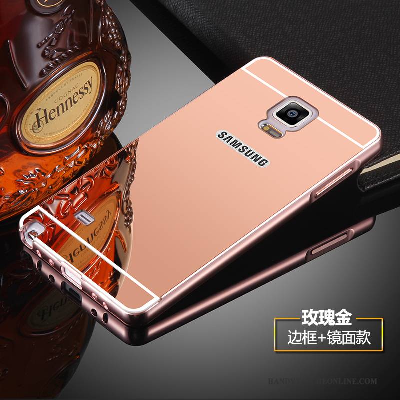Hülle Samsung Galaxy Note 4 Metall Handyhüllen Anti-sturz, Case Samsung Galaxy Note 4 Schutz Spiegel Silber