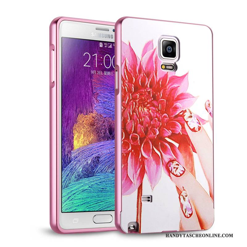 Hülle Samsung Galaxy Note 4 Metall Handyhüllen Anti-sturz, Case Samsung Galaxy Note 4 Schutz Spiegel Silber