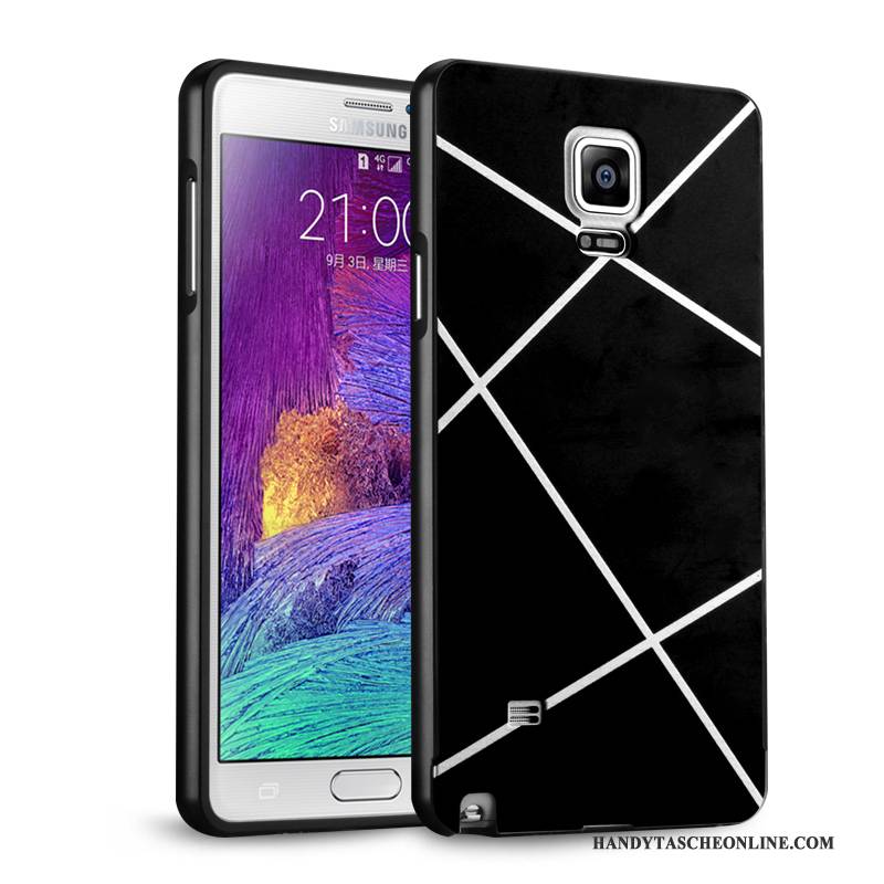 Hülle Samsung Galaxy Note 4 Metall Handyhüllen Anti-sturz, Case Samsung Galaxy Note 4 Schutz Spiegel Silber