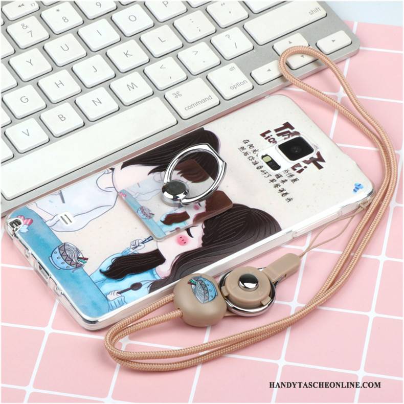 Hülle Samsung Galaxy Note 4 Taschen Handyhüllen Persönlichkeit, Case Samsung Galaxy Note 4 Schutz Lila Hängende Verzierungen