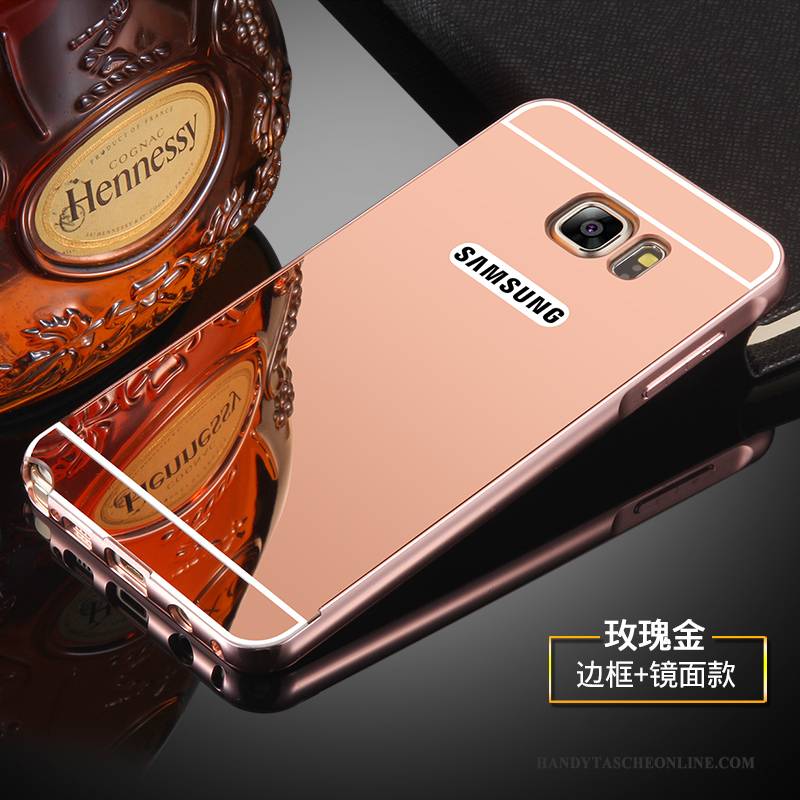 Hülle Samsung Galaxy Note 5 Metall Anti-sturz Gold, Case Samsung Galaxy Note 5 Schutz Spiegel Grenze