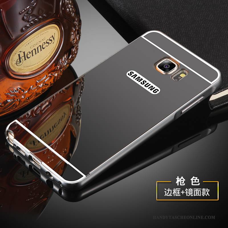 Hülle Samsung Galaxy Note 5 Metall Anti-sturz Gold, Case Samsung Galaxy Note 5 Schutz Spiegel Grenze