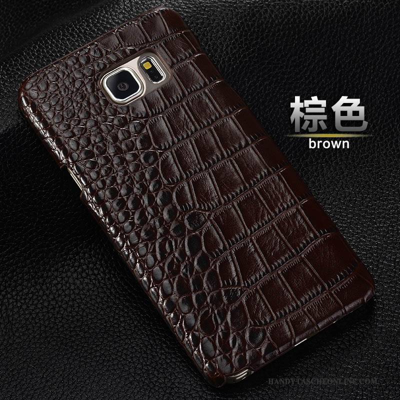 Hülle Samsung Galaxy Note 5 Schutz Hintere Abdeckung Schwer, Case Samsung Galaxy Note 5 Leder Dunkelblau Handyhüllen
