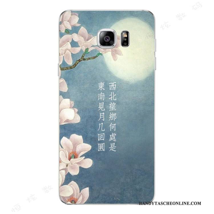 Hülle Samsung Galaxy Note 5 Silikon Persönlichkeit Anti-sturz, Case Samsung Galaxy Note 5 Kreativ Grün Chinesische Art