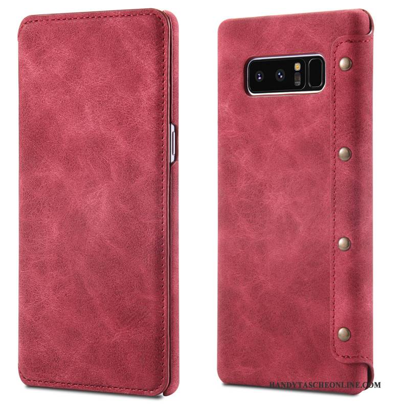 Hülle Samsung Galaxy Note 8 Folio Anti-sturz Handyhüllen, Case Samsung Galaxy Note 8 Lederhülle Schwer Trend