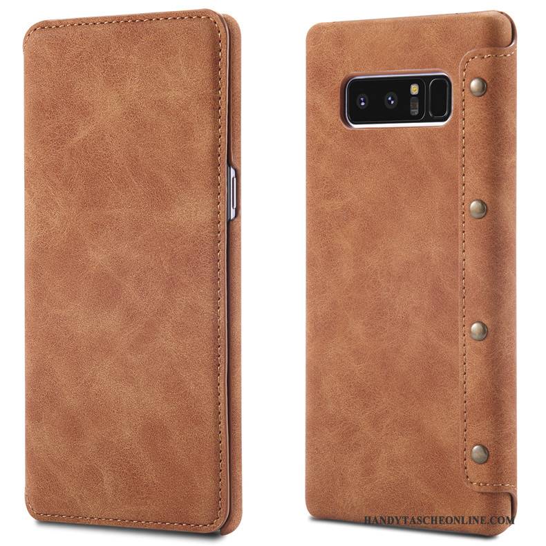 Hülle Samsung Galaxy Note 8 Folio Anti-sturz Handyhüllen, Case Samsung Galaxy Note 8 Lederhülle Schwer Trend
