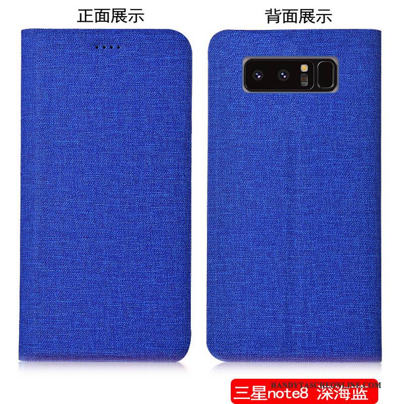 Hülle Samsung Galaxy Note 8 Folio Handyhüllen Baumwolle Und Leinen, Case Samsung Galaxy Note 8 Schutz Anti-sturz