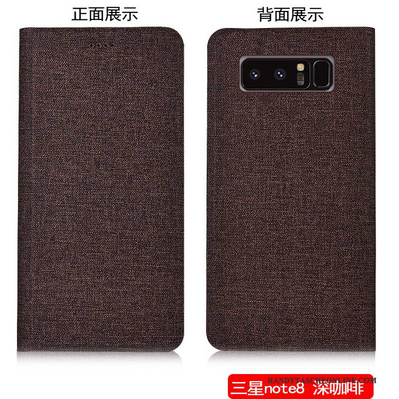 Hülle Samsung Galaxy Note 8 Folio Handyhüllen Baumwolle Und Leinen, Case Samsung Galaxy Note 8 Schutz Anti-sturz