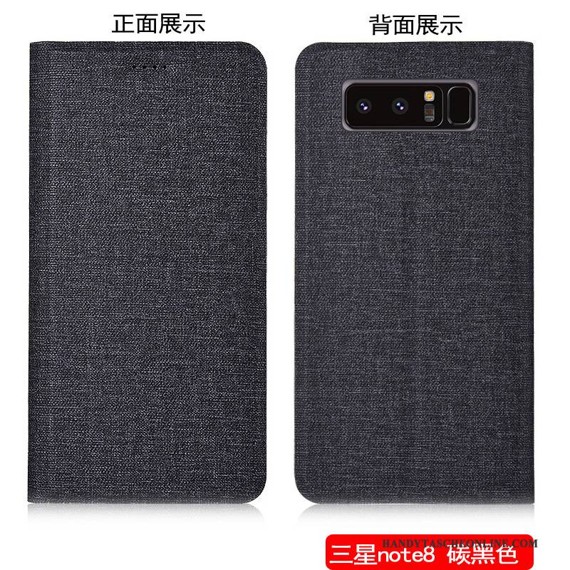 Hülle Samsung Galaxy Note 8 Folio Handyhüllen Baumwolle Und Leinen, Case Samsung Galaxy Note 8 Schutz Anti-sturz