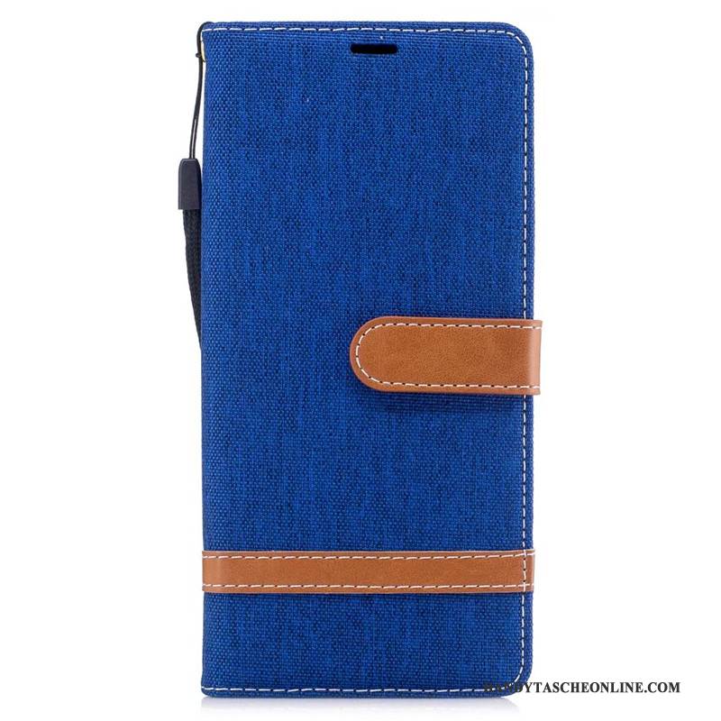 Hülle Samsung Galaxy Note 8 Folio Trend Denim, Case Samsung Galaxy Note 8 Geldbörse Rot