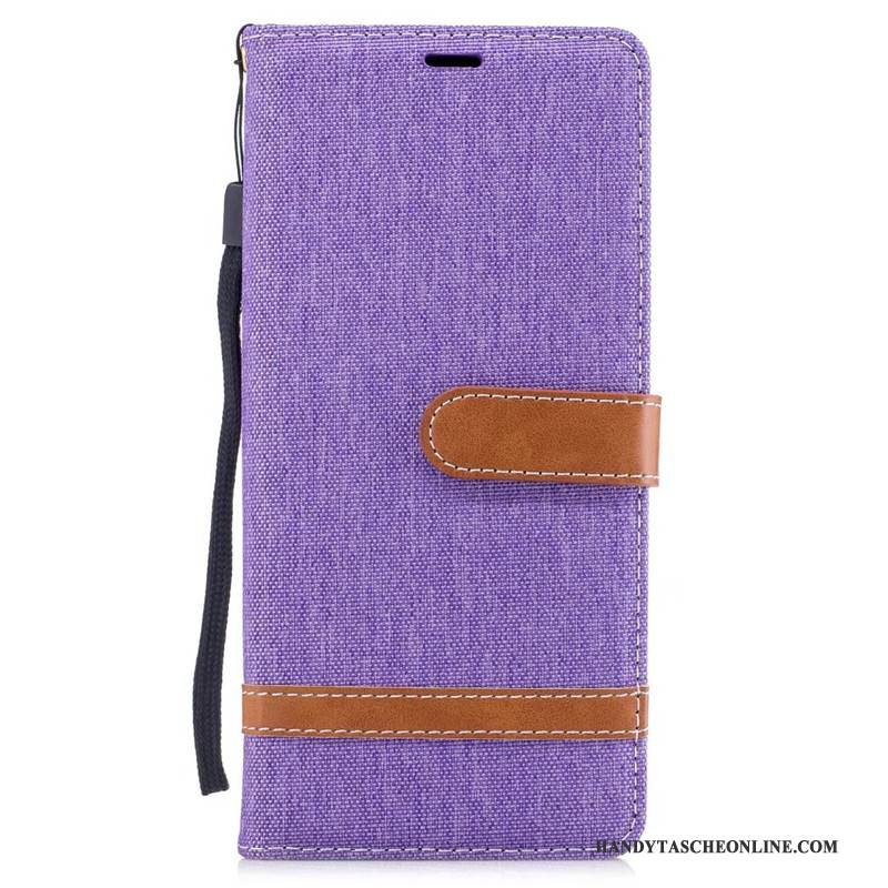 Hülle Samsung Galaxy Note 8 Folio Trend Denim, Case Samsung Galaxy Note 8 Geldbörse Rot