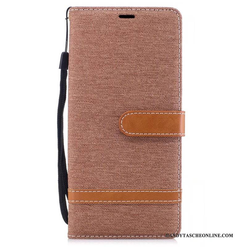 Hülle Samsung Galaxy Note 8 Folio Trend Denim, Case Samsung Galaxy Note 8 Geldbörse Rot