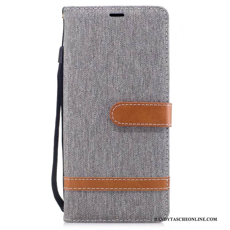 Hülle Samsung Galaxy Note 8 Folio Trend Denim, Case Samsung Galaxy Note 8 Geldbörse Rot