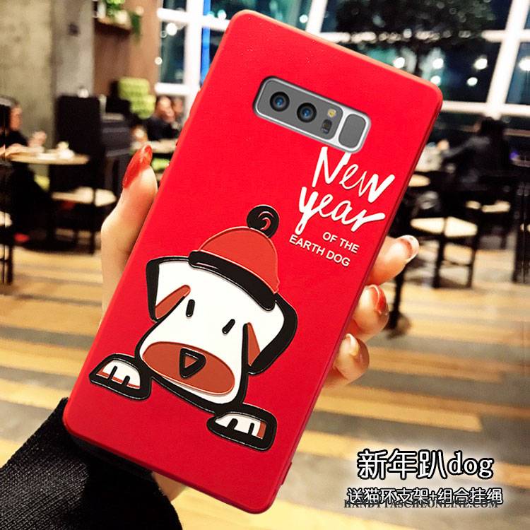 Hülle Samsung Galaxy Note 8 Silikon Handyhüllen Reichtum, Case Samsung Galaxy Note 8 Hängende Verzierungen Rot