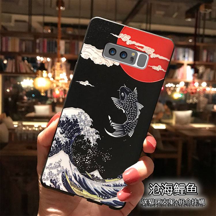 Hülle Samsung Galaxy Note 8 Silikon Persönlichkeit Hängende Verzierungen, Case Samsung Galaxy Note 8 Lila Wind